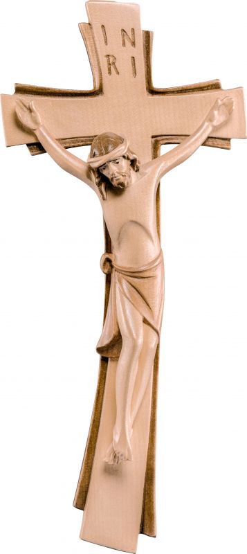 crocifisso sinai bianco - demetz - deur - statua in legno dipinta a mano. altezza pari a 15 cm.