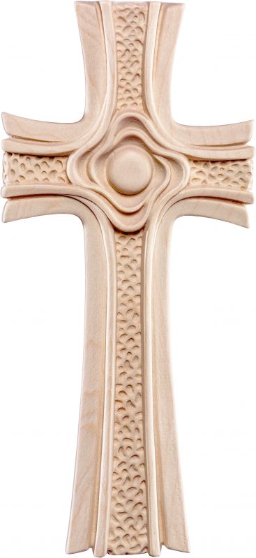 crocifisso croce delle rose - demetz - deur - statua in legno dipinta a mano. altezza pari a 35 cm.