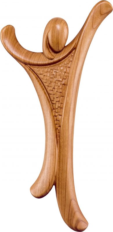 cristo design ciliegio - demetz - deur - statua in legno dipinta a mano. altezza pari a 30 cm.