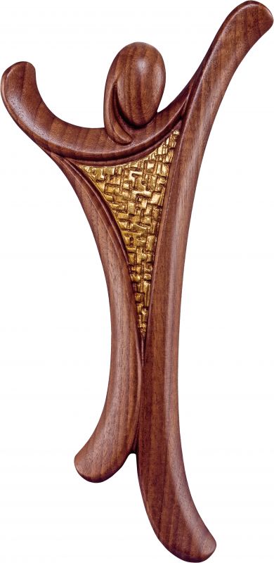 cristo design noce - demetz - deur - statua in legno dipinta a mano. altezza pari a 40 cm.