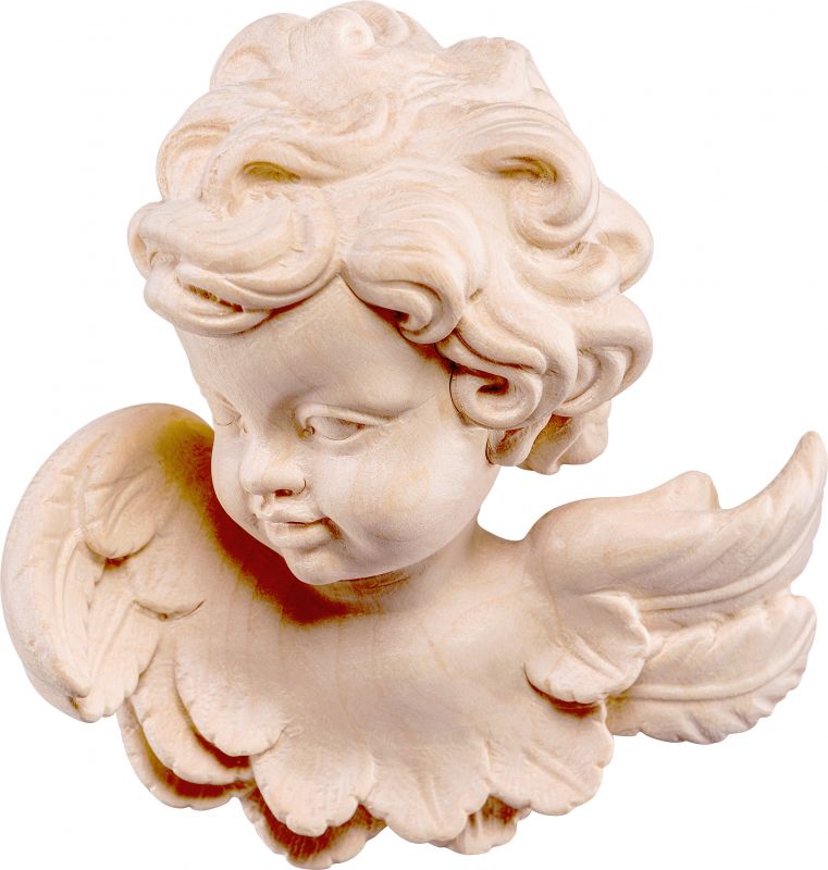 testina d'angelo dx - demetz - deur - statua in legno dipinta a mano. altezza pari a 3 cm.