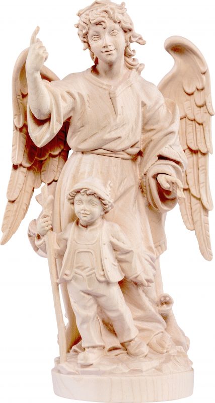 angelo custode barocco - demetz - deur - statua in legno dipinta a mano. altezza pari a 15 cm.