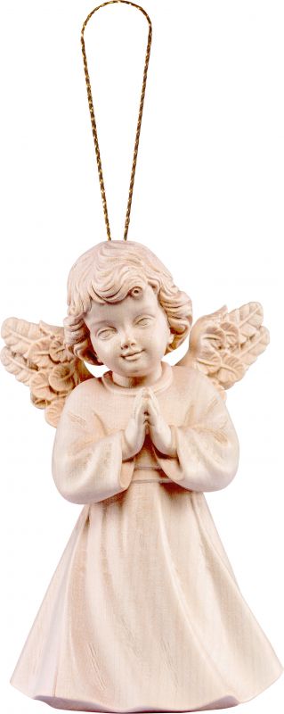 angelo sissi in preghiera da appendere - demetz - deur - statua in legno dipinta a mano. altezza pari a 5 cm.