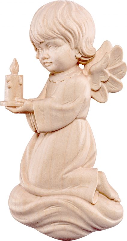 angelo pitti con candela - demetz - deur - statua in legno dipinta a mano. altezza pari a 20 cm.