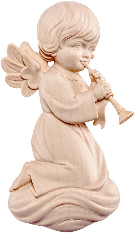angelo pitti con trombone - demetz - deur - statua in legno dipinta a mano. altezza pari a 17 cm.