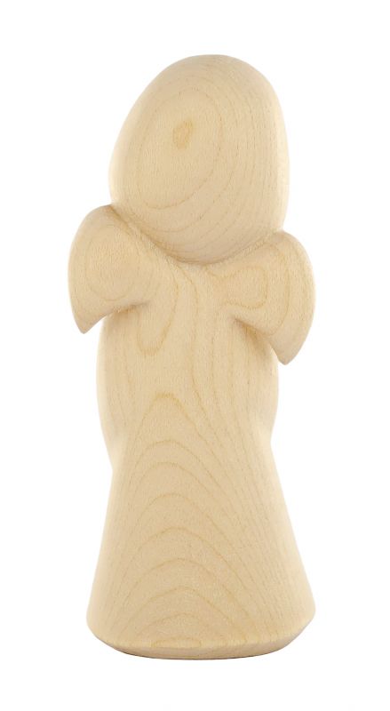 statuina dell'angioletto con cagnolino, linea da 11 cm, in legno naturale, collezione angeli sognatori - demetz deur
