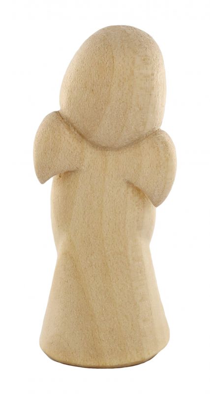 statuina dell'angioletto con cagnolino, linea da 6 cm, in legno naturale, collezione angeli sognatori - demetz deur