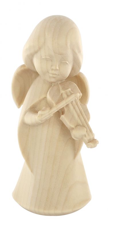 statuina dell'angioletto con violino, linea da 11 cm, in legno naturale, collezione angeli sognatori - demetz deur