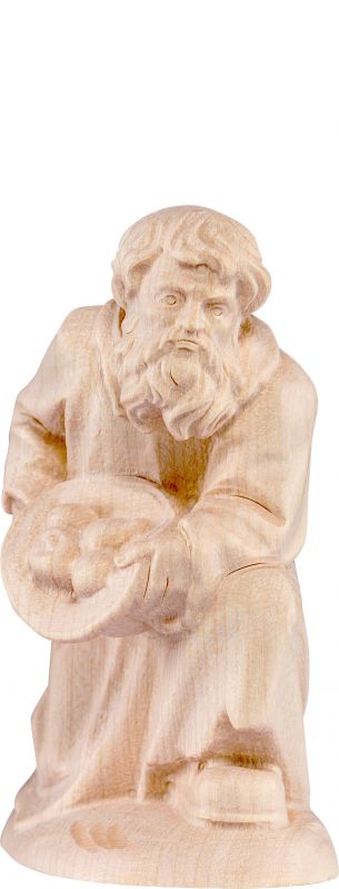 pastore con doni b.k. - demetz - deur - statua in legno dipinta a mano. altezza pari a 18 cm.