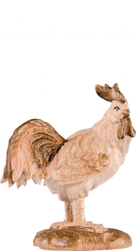 gallo b.k. - demetz - deur - statua in legno dipinta a mano. altezza pari a 18 cm.