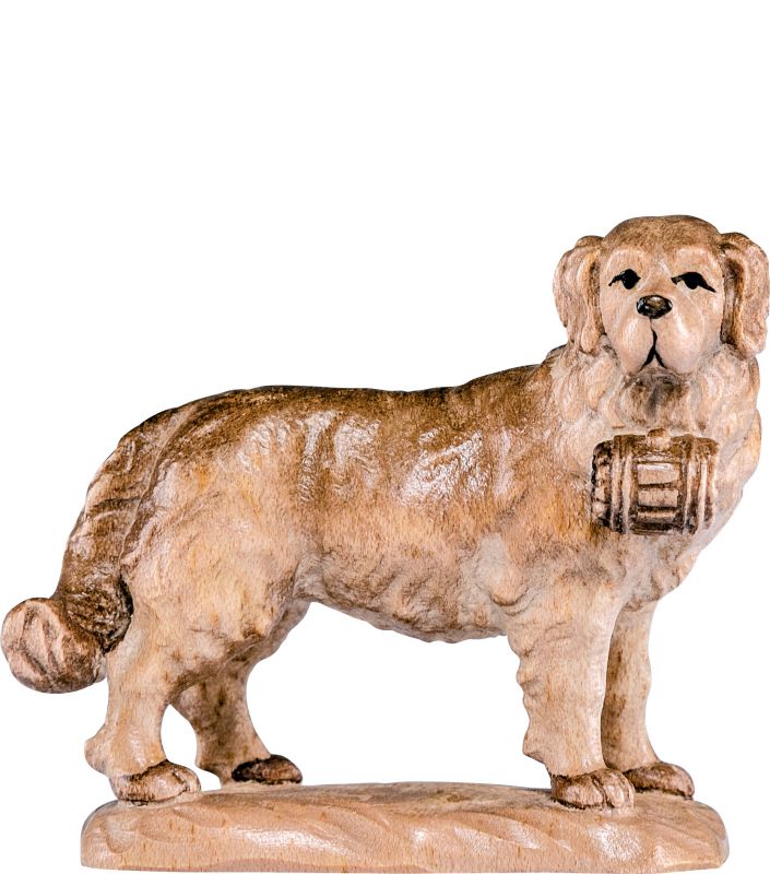cane s. bernardo b.k. - demetz - deur - statua in legno dipinta a mano. altezza pari a 9 cm.
