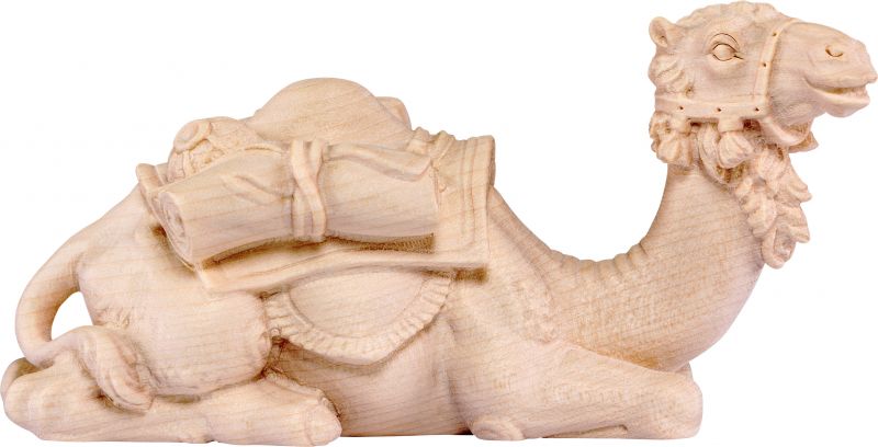 cammello sdraiato b.k. - demetz - deur - statua in legno dipinta a mano. altezza pari a 18 cm.