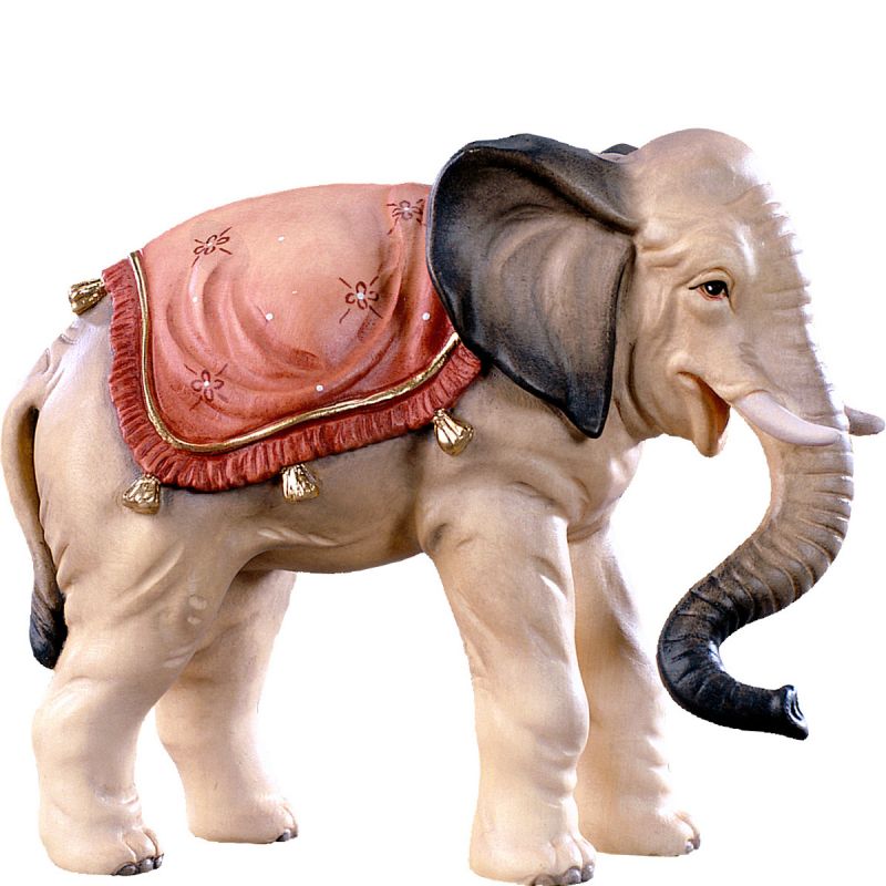 elefante b.k. - demetz - deur - statua in legno dipinta a mano. altezza pari a 9 cm.
