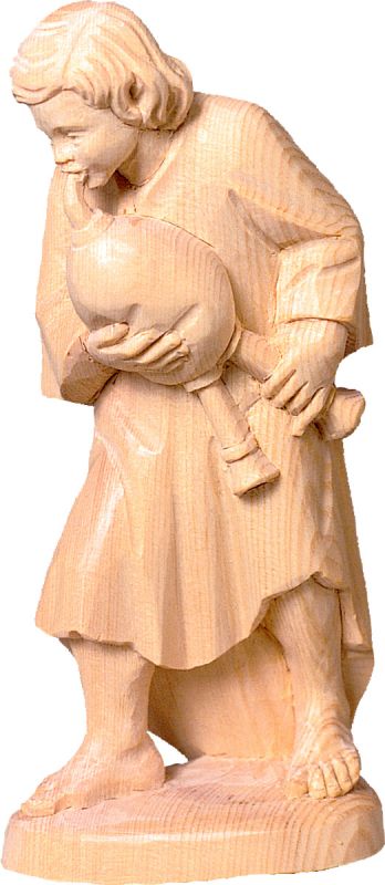 pastore con cornamusa t.k. - demetz - deur - statua in legno dipinta a mano. altezza pari a 15 cm.