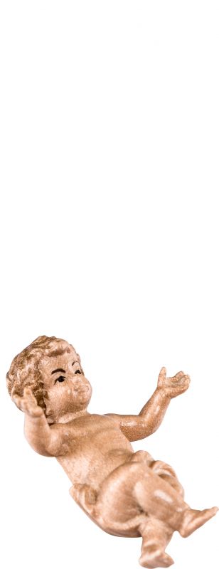 gesù bambino h.k. - demetz - deur - statua in legno dipinta a mano. altezza pari a 18 cm.