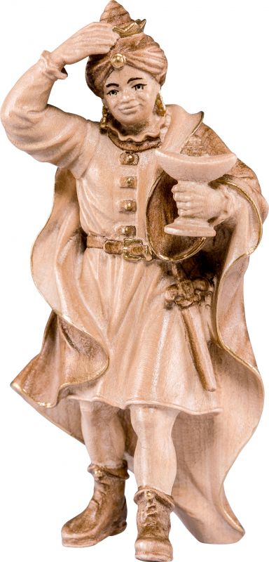 re casparre h.k. - demetz - deur - statua in legno dipinta a mano. altezza pari a 42 cm.