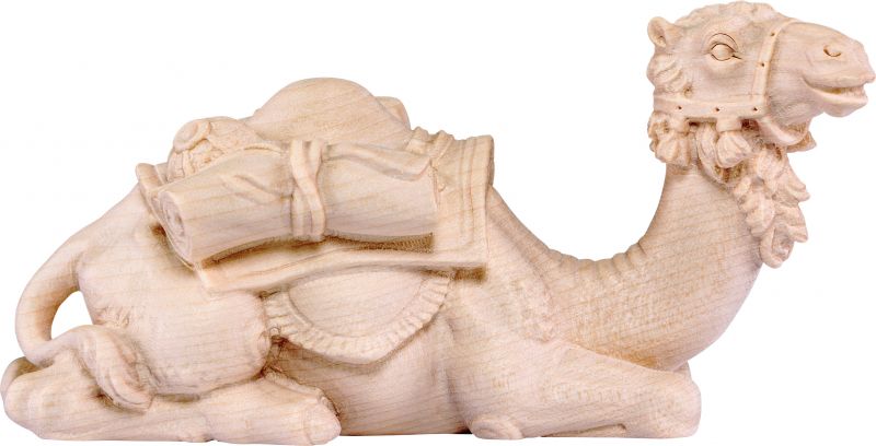 cammello sdraiato h.k. - demetz - deur - statua in legno dipinta a mano. altezza pari a 42 cm.