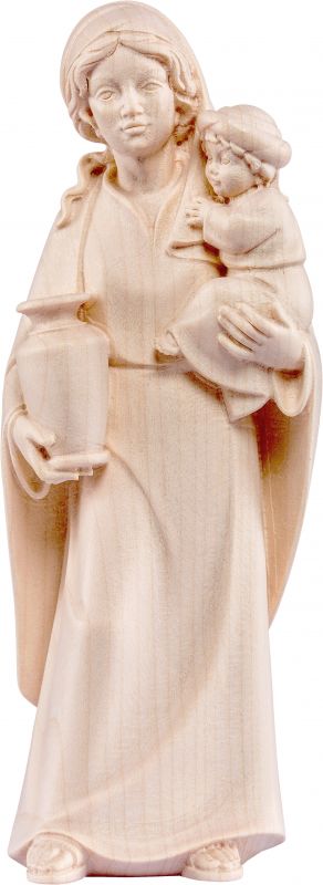 pastorella con bambino artis - demetz - deur - statua in legno dipinta a mano. altezza pari a 60 cm.