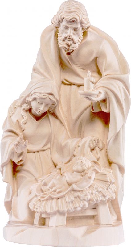statua natività: gesù, giuseppe e maria, linea da 32 cm, in legno naturale, serie avvento - demetz deur