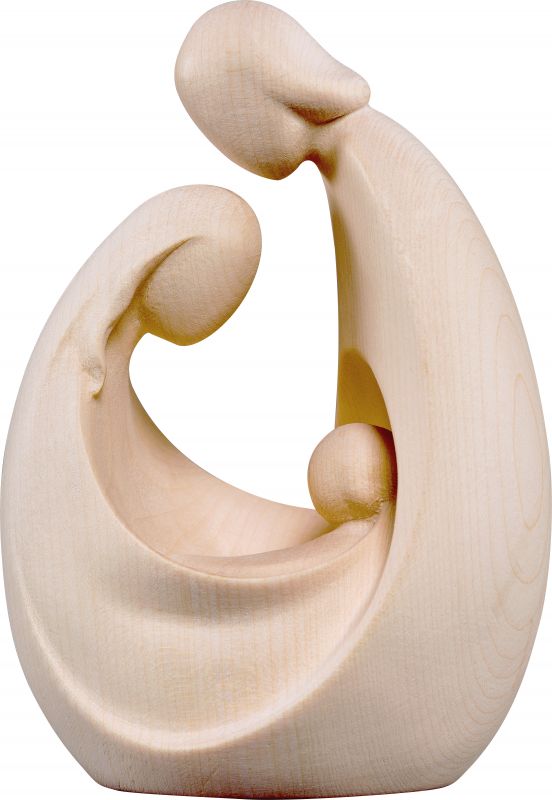 statuina natività: gesù, giuseppe e maria, linea da 17 cm, in legno d'acero naturale, serie art-deco - demetz deur