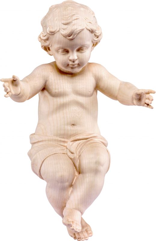 gesù bambino - demetz - deur - statua in legno dipinta a mano. altezza pari a 10 cm.
