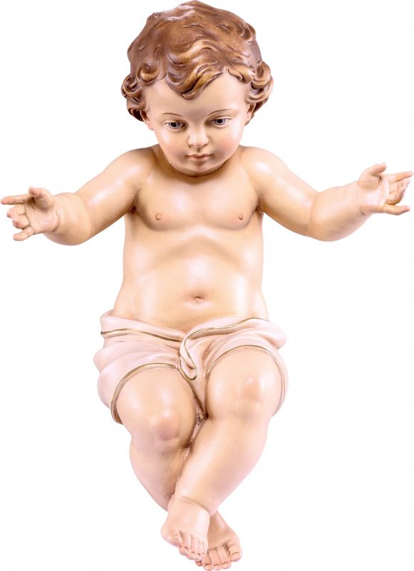 gesù bambino - demetz - deur - statua in legno dipinta a mano. altezza pari a 30 cm.