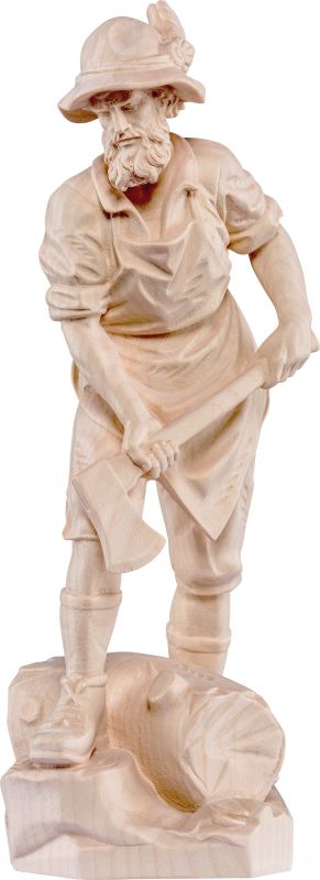 boscaiolo - demetz - deur - statua in legno dipinta a mano. altezza pari a 10 cm.