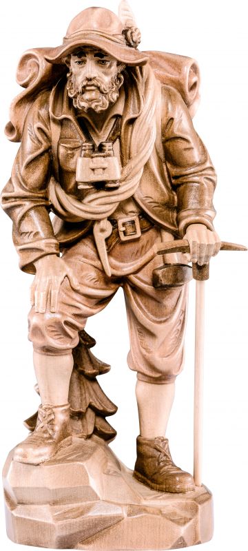 alpinista - demetz - deur - statua in legno dipinta a mano. altezza pari a 36 cm.
