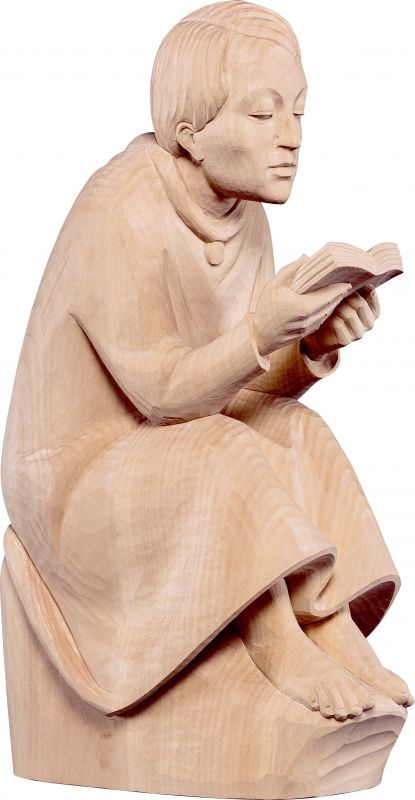 lettore (barlach) - demetz - deur - statua in legno dipinta a mano. altezza pari a 45 cm.