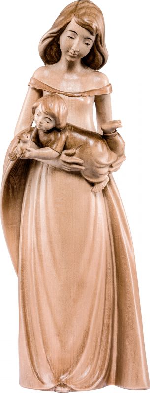 la tenerezza - demetz - deur - statua in legno dipinta a mano. altezza pari a 15 cm.