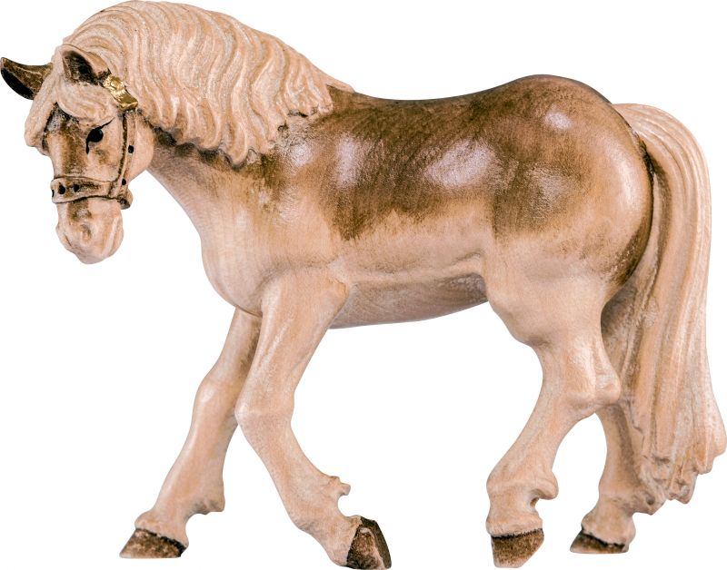 cavallo haflinger - demetz - deur - statua in legno dipinta a mano. altezza pari a 13 cm.