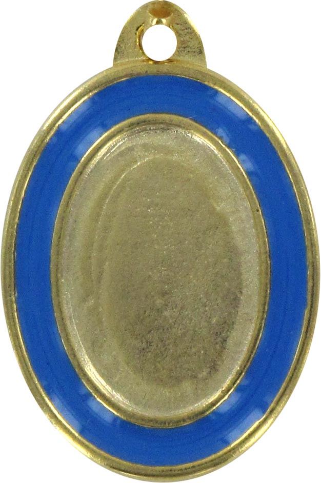fondo metallo medaglia dorata smalto azzurro