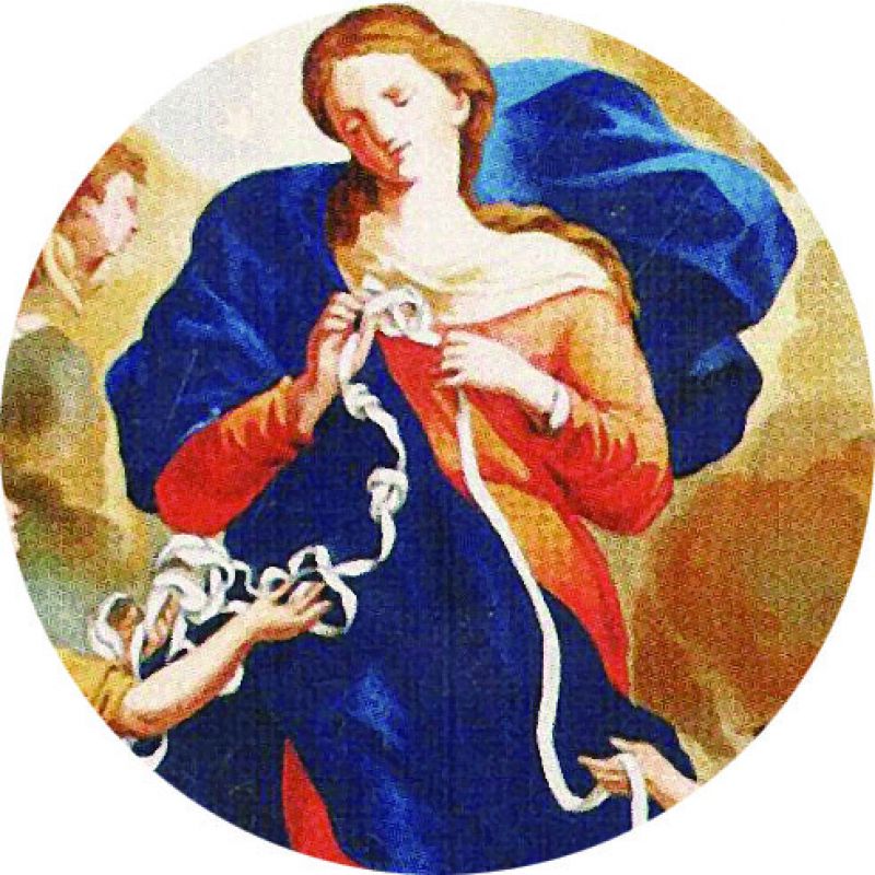 adesivo resinato per rosario fai da te misura 2 - madonna che scioglie i nodi