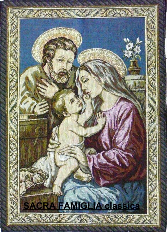 arazzo formato 50x70 cm con immagine icona sacra famiglia