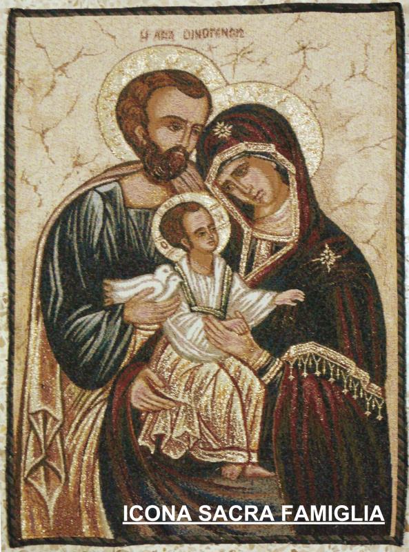 arazzo formato 50x70 cm con immagine sacra famiglia icona