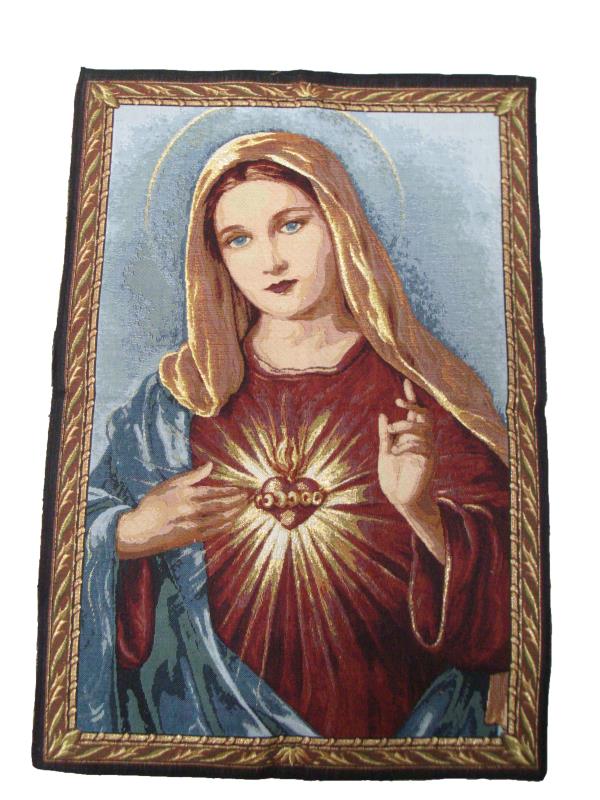 arazzo formato 50x70 cm con immagine sacro cuore di maria