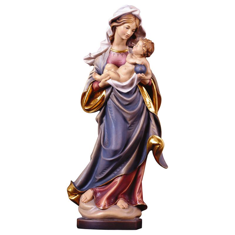 madonna mauch. 30 cm.scolpito in legno di acero.