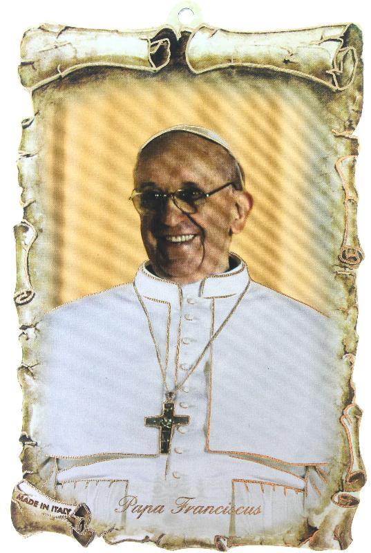 tavoletta sagomata 10x15 cm papa francesco