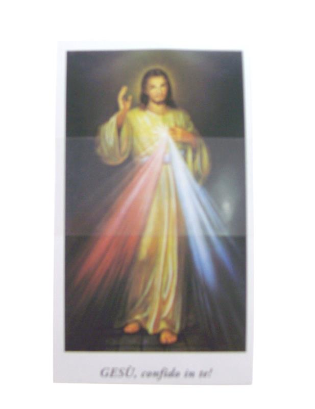 santini con preghiera confezione 100 pz gesu misericordioso