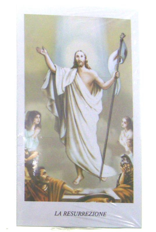 santini con preghiera confezione 100 pz resurrezione iii