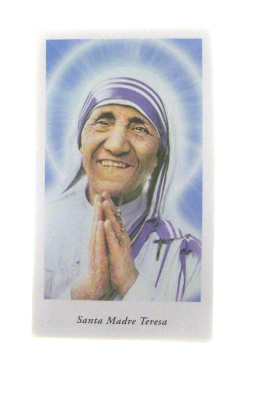 santini con preghiera confezione 100 pz madre teresa di calcutta