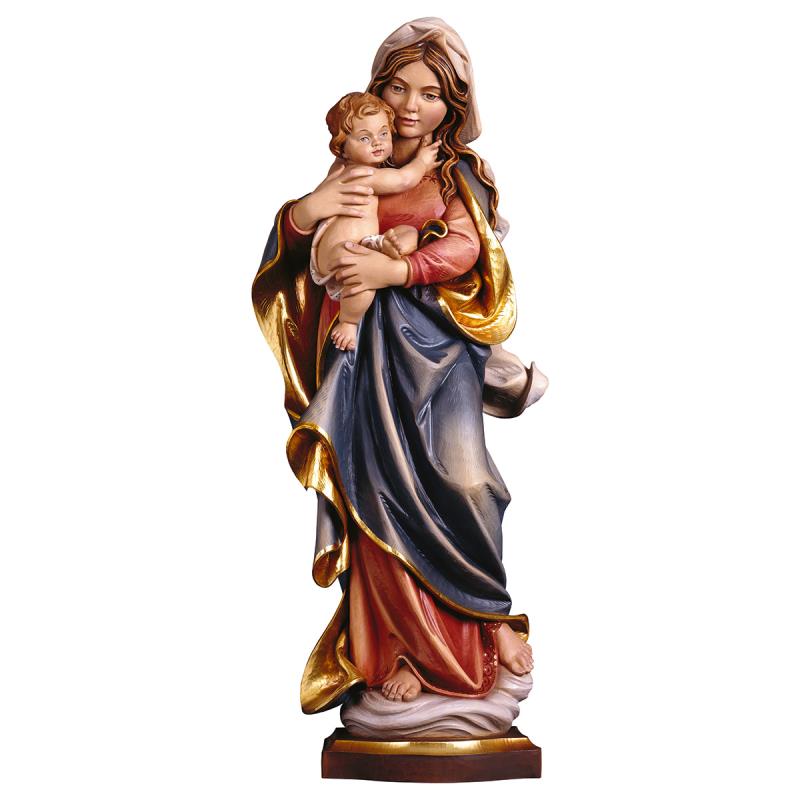 madonna delle alpi. 80 cm.scolpito in legno di tig