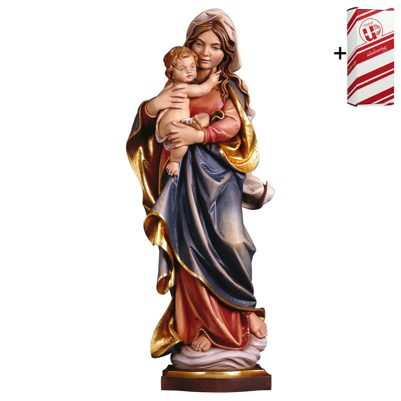 madonna delle alpi + box regalo. 15 cm.scolpito in