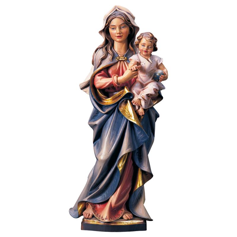 madonna accompagnatrice. 15 cm.scolpito in legno d