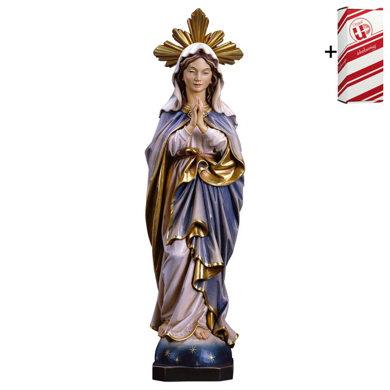 madonna immacolata che prega con raggiera + box re