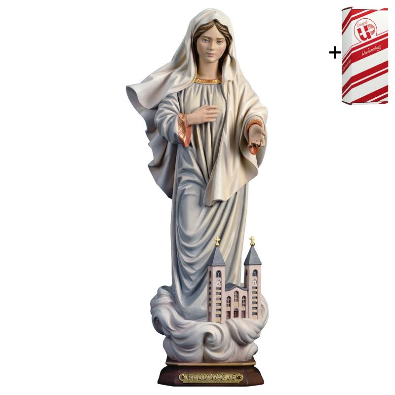 madonna di medjugorje con chiesa + box regalo. 46