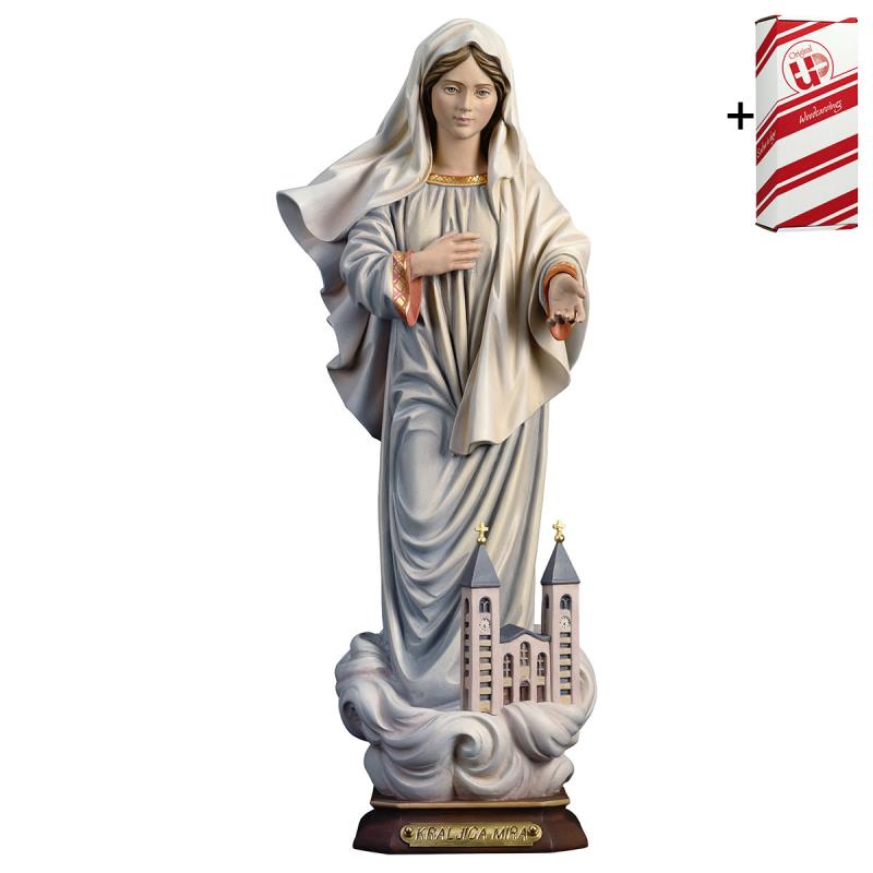 kraljica mira con chiesa + box regalo. 35 cm.scolp