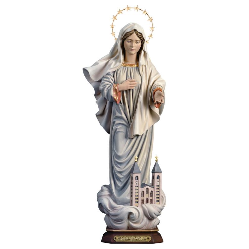 madonna di medjugorje con chiesa con raggiera. 30(