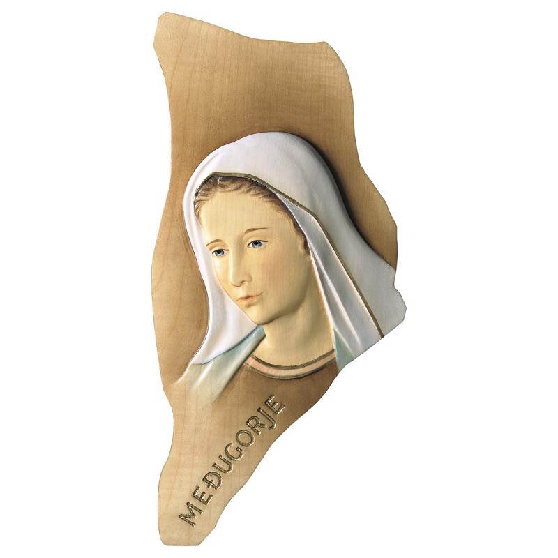 rilievo madonna di medjugorje. 8 cm.scolpito in le