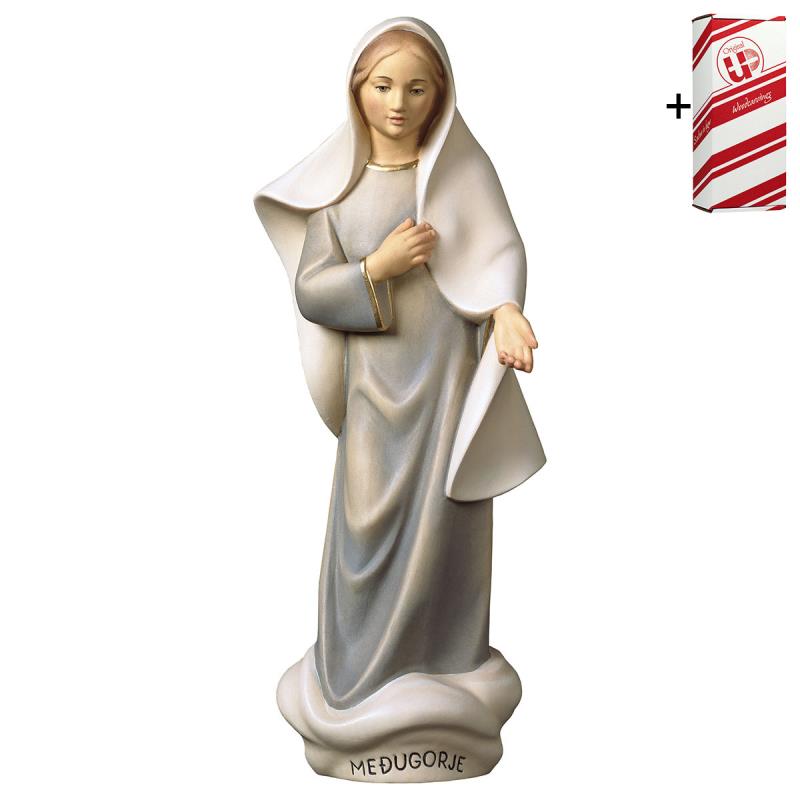 madonna di medjugorje moderna + box regalo. 46 cm.